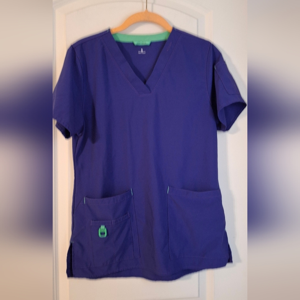 Carhartt Scrub Set Blue/green V-Neck Scrub Top Sz Small Nurse Utility Oficce